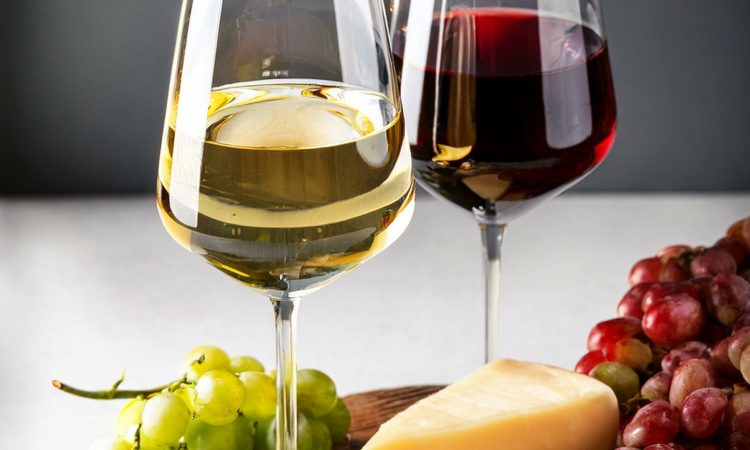 Vino, formaggio e uva Brindisi di vino